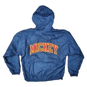 MICKEY MOUSE Disneyland Jacket Nylon Lined Zip Hoodie Coat
